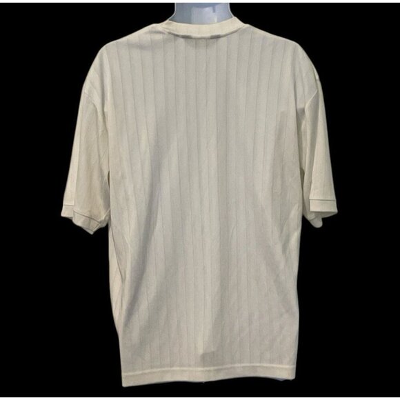 Carlo Pacini Mens Crew Neck Pullover Shirt Size M Ivory Short Sleeve - Picture 7 of 9